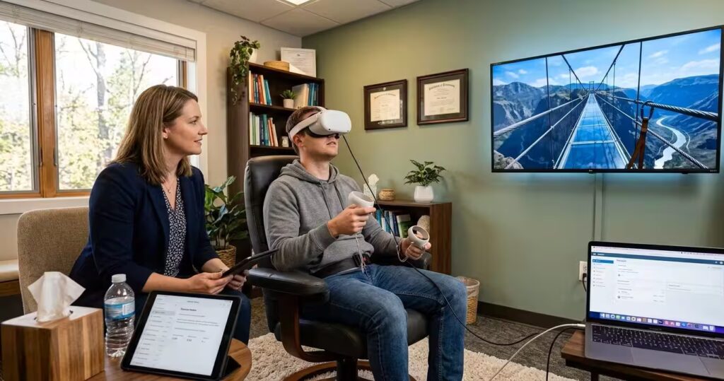 Virtual reality exposure therapy for overcoming fear of heights