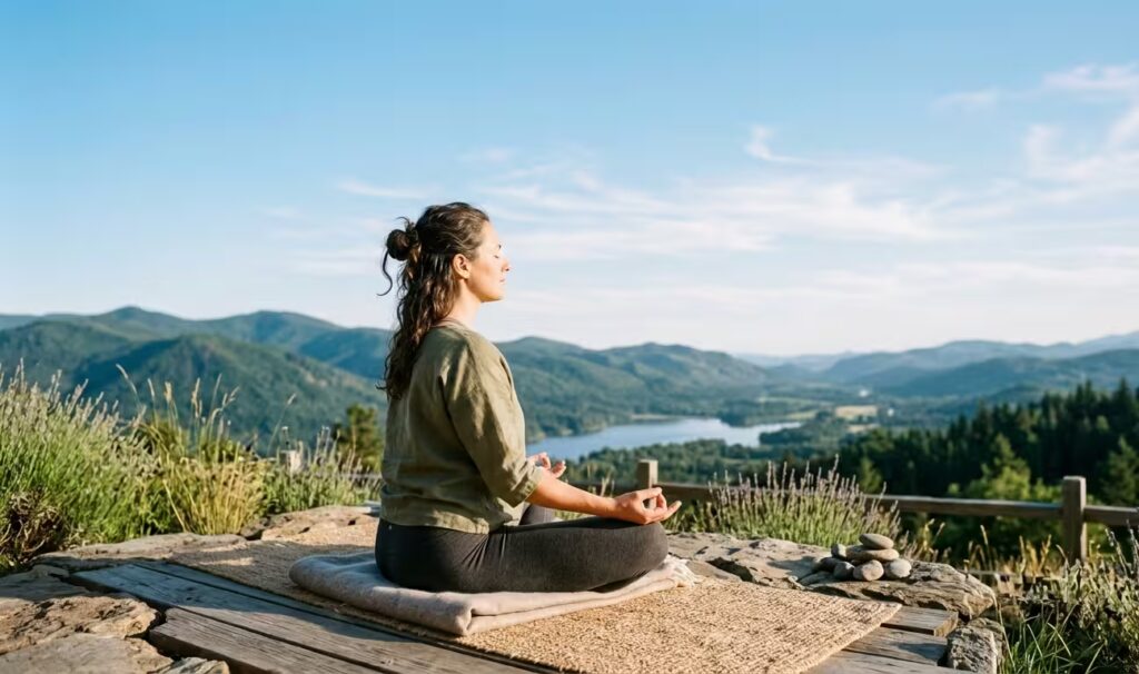 Deep breathing exercise for overcoming fear of heights
