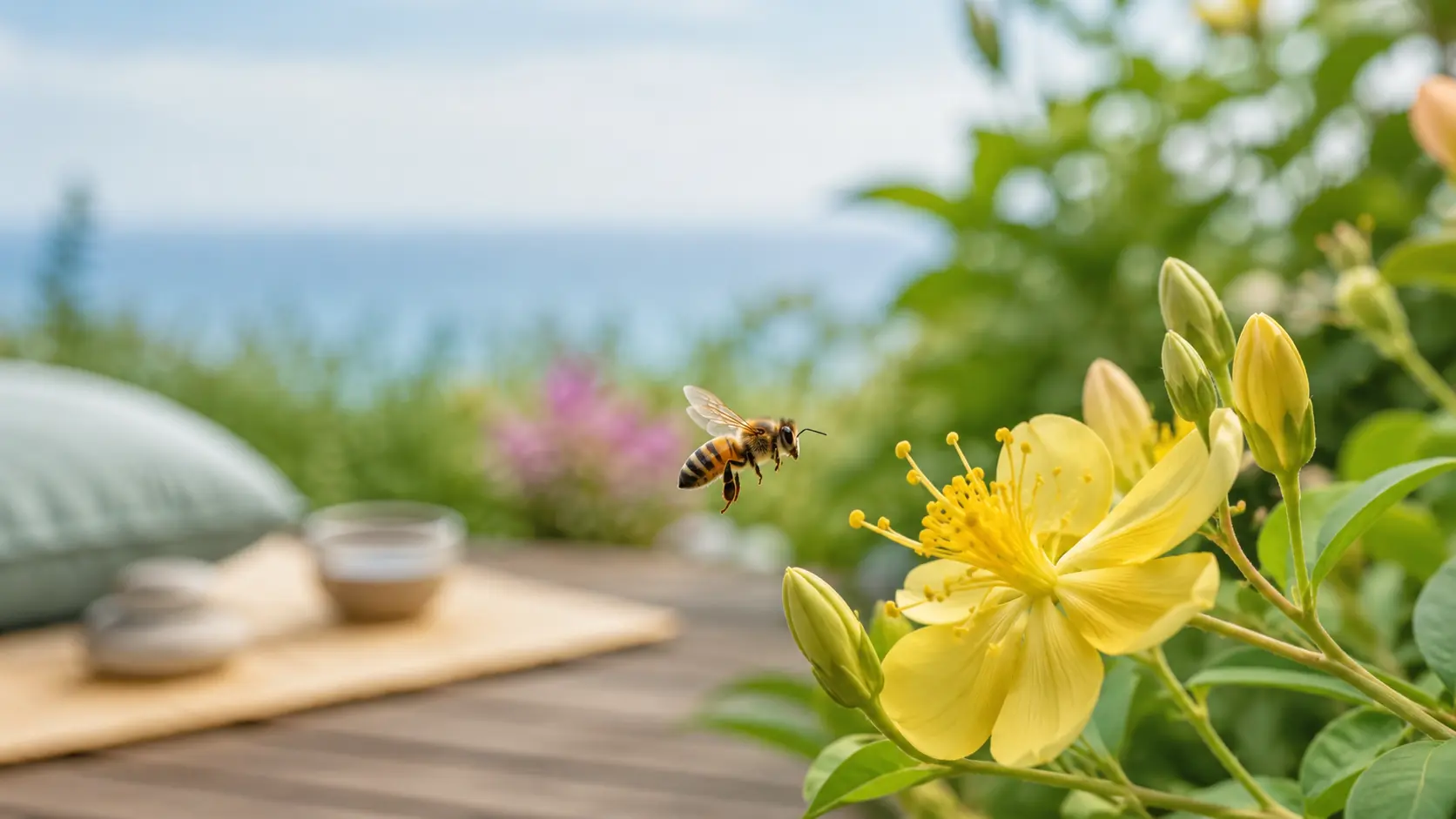 What is the fear of bees called apiphobia explained with a calm bee garden scene